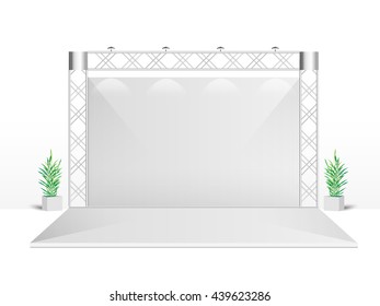 White creative exhibition stand design. Booth template. Corporate identity vector