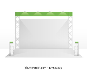 White creative exhibition stand design. Booth template. Corporate identity vector