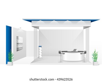Diseño del stand de exhibición creativa en blanco. Plantilla de cuadro. vector de identidad corporativa