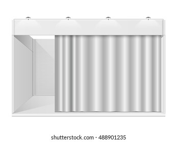 White creative exhibition stand design. Booth template. Corporate identity vector.