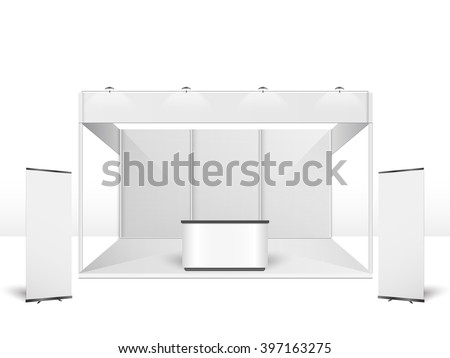 White creative exhibition stand design. Booth template. Corporate identity vector Foto stock © 