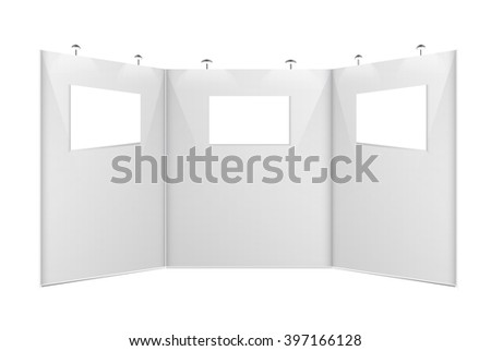White creative exhibition stand design. Booth template. Corporate identity vector