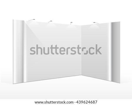 White creative exhibition stand design. Booth template. Corporate identity vector.