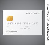 White credit card template on grey background