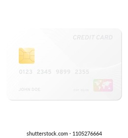 White credit card. Vector illustration on white background