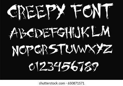 White Creepy Font - Vector