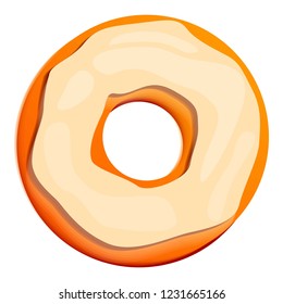 White creme biscuit icon. Cartoon of white creme biscuit vector icon for web design isolated on white background