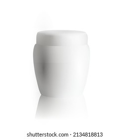 White creme can isolate on white background. Vector illustration.