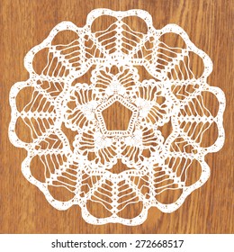 White crochet doily. Vector illustration. May be used for digital scrapbooking.