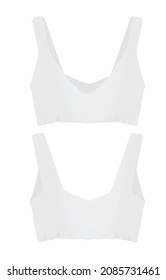 White crop sleeveless t shirt. vector illustration