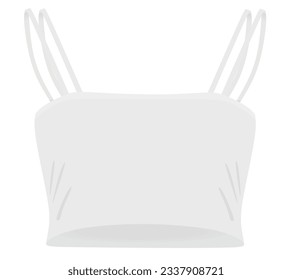 White crop sleeveless t shirt. vector illustration