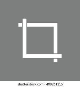 White crop vector icon. Gray background