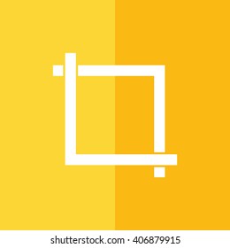 White crop vector icon. Yellow background