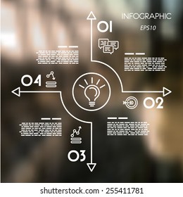 white cross linear infographics. infographic concept.