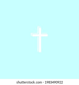 Cruz blanca al fondo del cielo