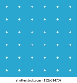 White cross on a blue background. Seamless texture in crosses.