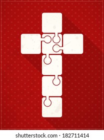 white cross on grunge background