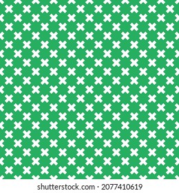 Patrón de cruz blanca sobre fondo verde. Multiplicar el patrón de clipart en el fondo verde.