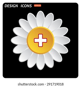 The white cross in a red stroke. icon. vector design