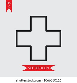 White cross vector icon