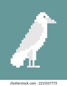 White crow Pixel art. 8 bit white raven is a foreign concept, not ours.