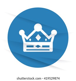 White Crown icon label on wrinkled paper