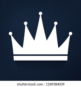 White crown on navy blue vector