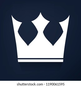 White crown on navy blue vector