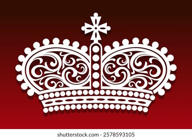 white crown on a red background