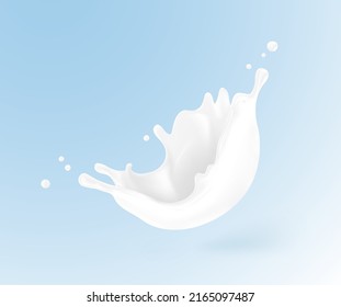 White crown splashes with drops. Vector illustration. Can be use for your design. Great for imaging milk, cream and other white liquids. EPS10.	