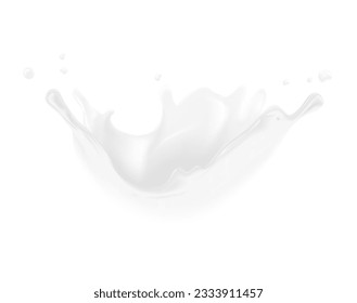 White crown splashes with drops. Vector illustration isolated on white background. Can be use for your design. Perfect addition for your filler. EPS10.	