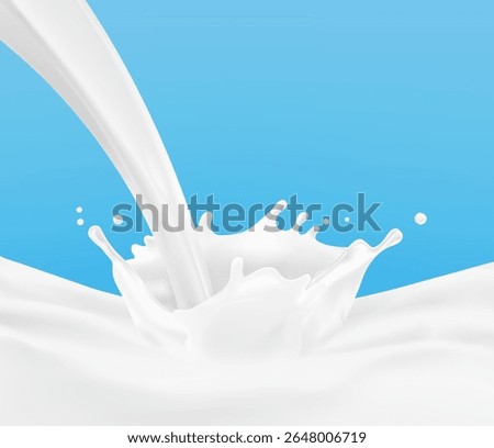 White crown splashes with drops. Vector illustration on blue background. Layered file. Сan easily be used for different backgrounds. Great for your design. EPS10.