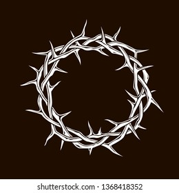 white crown of thorns image isolated on black background 