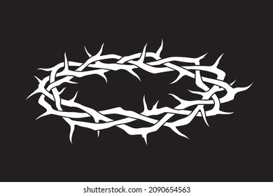 white crown of thorns image isolated on black background