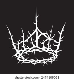 white crown of thorns image isolated on black background