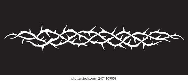 white crown of thorns image isolated on black background