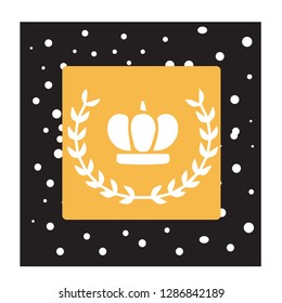white Crown Vector illustration with black dot texture