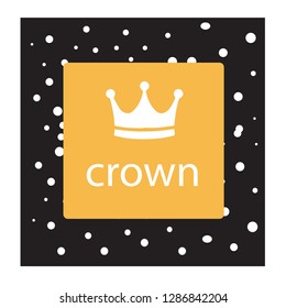 white Crown Vector illustration with black dot texture