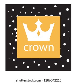 white Crown Vector illustration with black dot texture