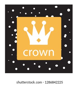 white Crown Vector illustration with black dot texture