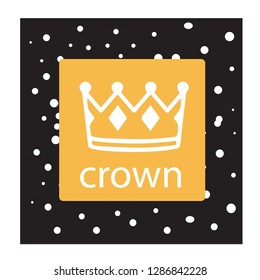 white Crown Vector illustration with black dot texture