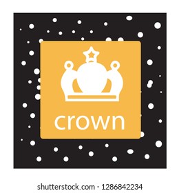 white Crown Vector illustration with black dot texture