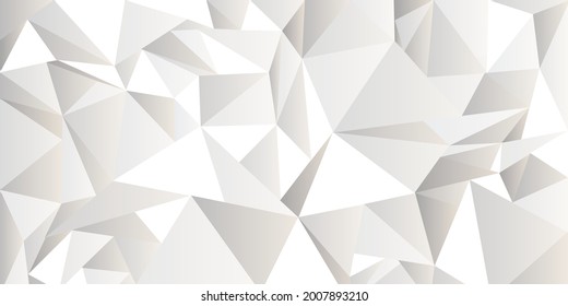 El blanco se derrumbó de fondo abstracto, de estilo de polos bajos. Plantilla vectorial moderna de textura para diseño, papel de pared geométrico