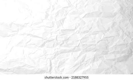 White сlean crumpled paper background. Horizontal crumpled empty paper template for posters and banners. Vector illustration - Shutterstock ID 2188327955