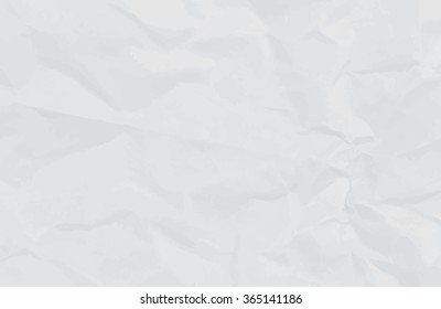 white crumpled paper background or texture, vector