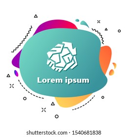 White Crumpled paper ball icon isolated on white background. Abstract banner with liquid shapes. Vector Illustration