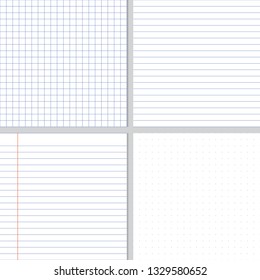 white crumpled paper blue graph lines and dot seamless pattern eps10 vectors illustration