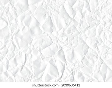 White crumpled paper texture background. Vector illustration EPS10