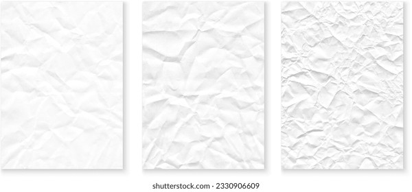 White crumpled paper texture background. Vector illustration EPS10