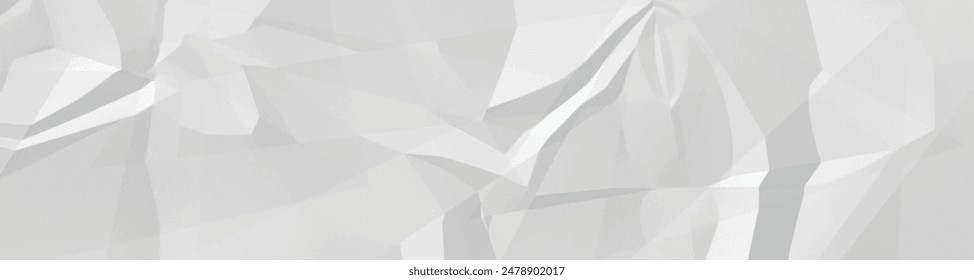 Fondo de textura de papel arrugado blanco. Limpiar el fondo de papel blanco arrugado vacío. Ilustración vectorial